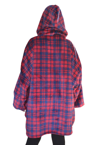 NEW Extra Thick Oversized Sherpa Fleece Hoodie Blanket Tartan