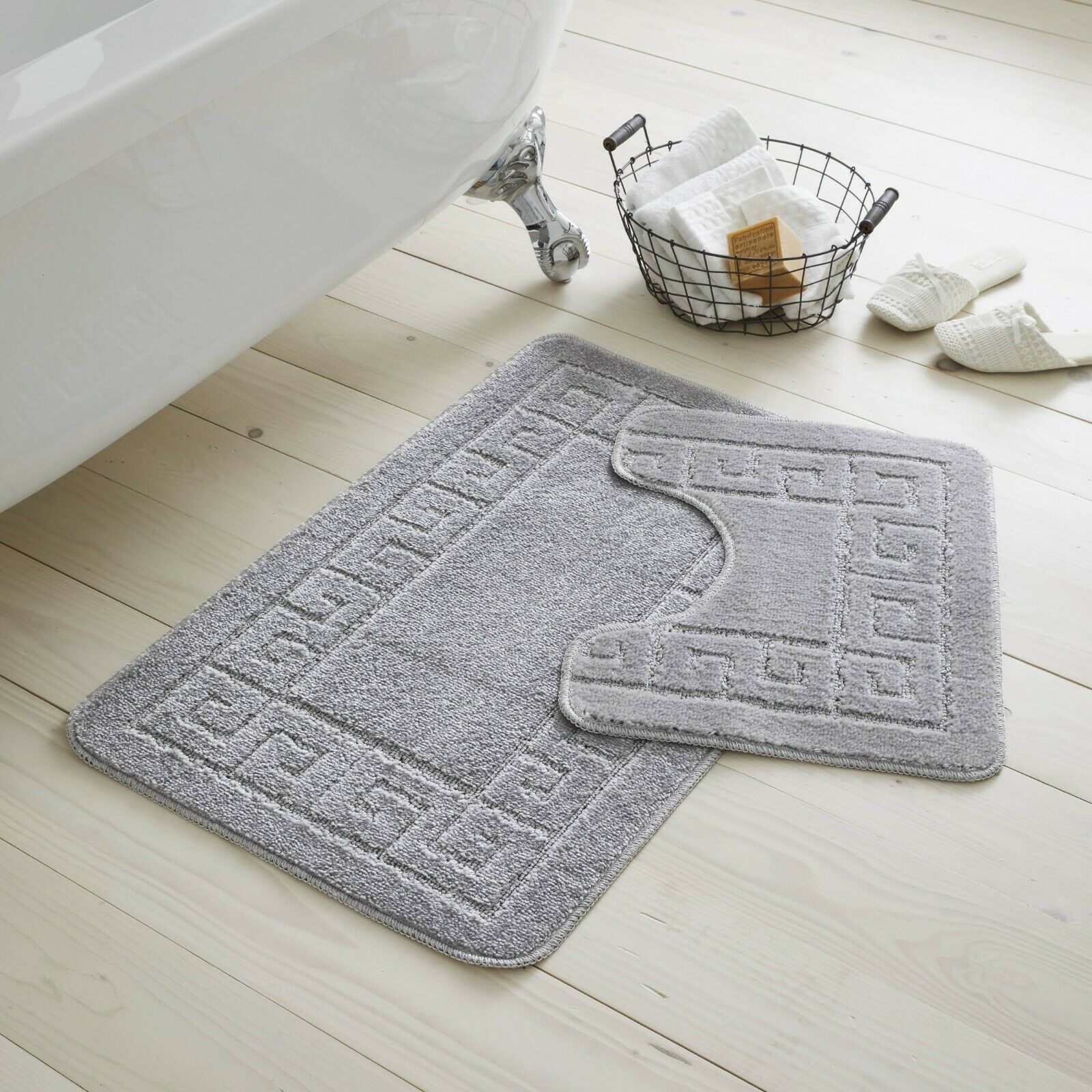 Grey bath rug clearance set