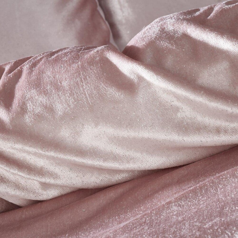 Signature Luxury Crushed Velvet Duvet Set (Blush Pink)