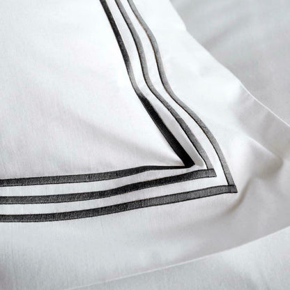 Luxury Hotel Collection Devore Duvet Set With Black Stitched Trim