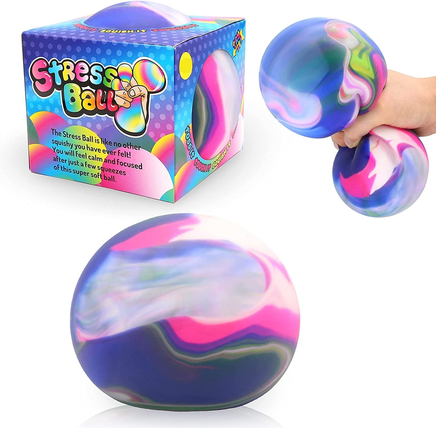 Regular Marble Tie-Dye Squishy Ball 2.75"