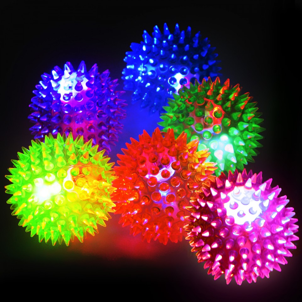 Neon Spiked Flashing Sensory Ball