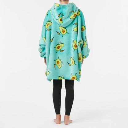 NEW Extra Thick Oversized Sherpa Fleece Hoodie Blanket Avacado