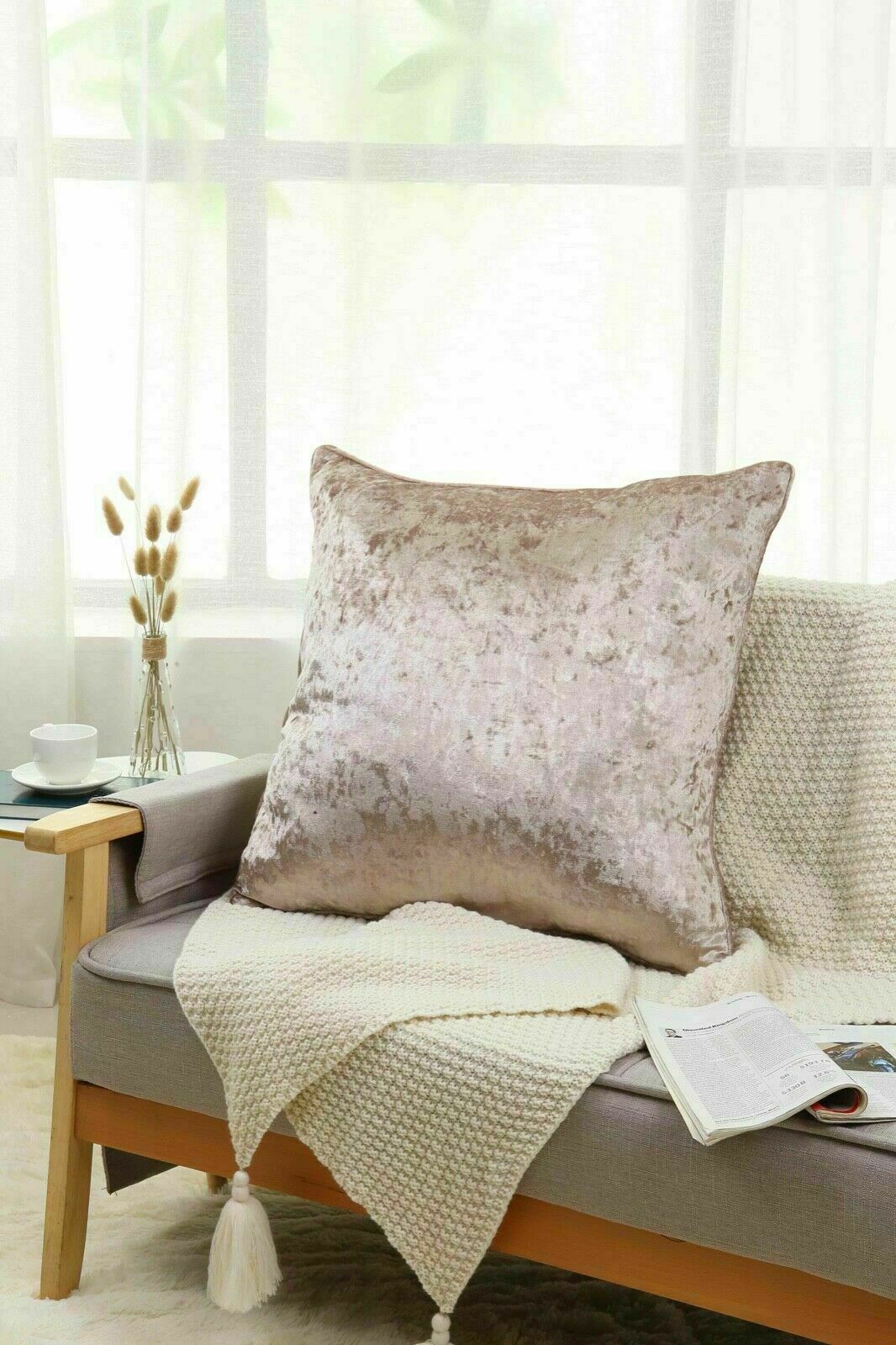 Gold crushed velvet cushions hotsell