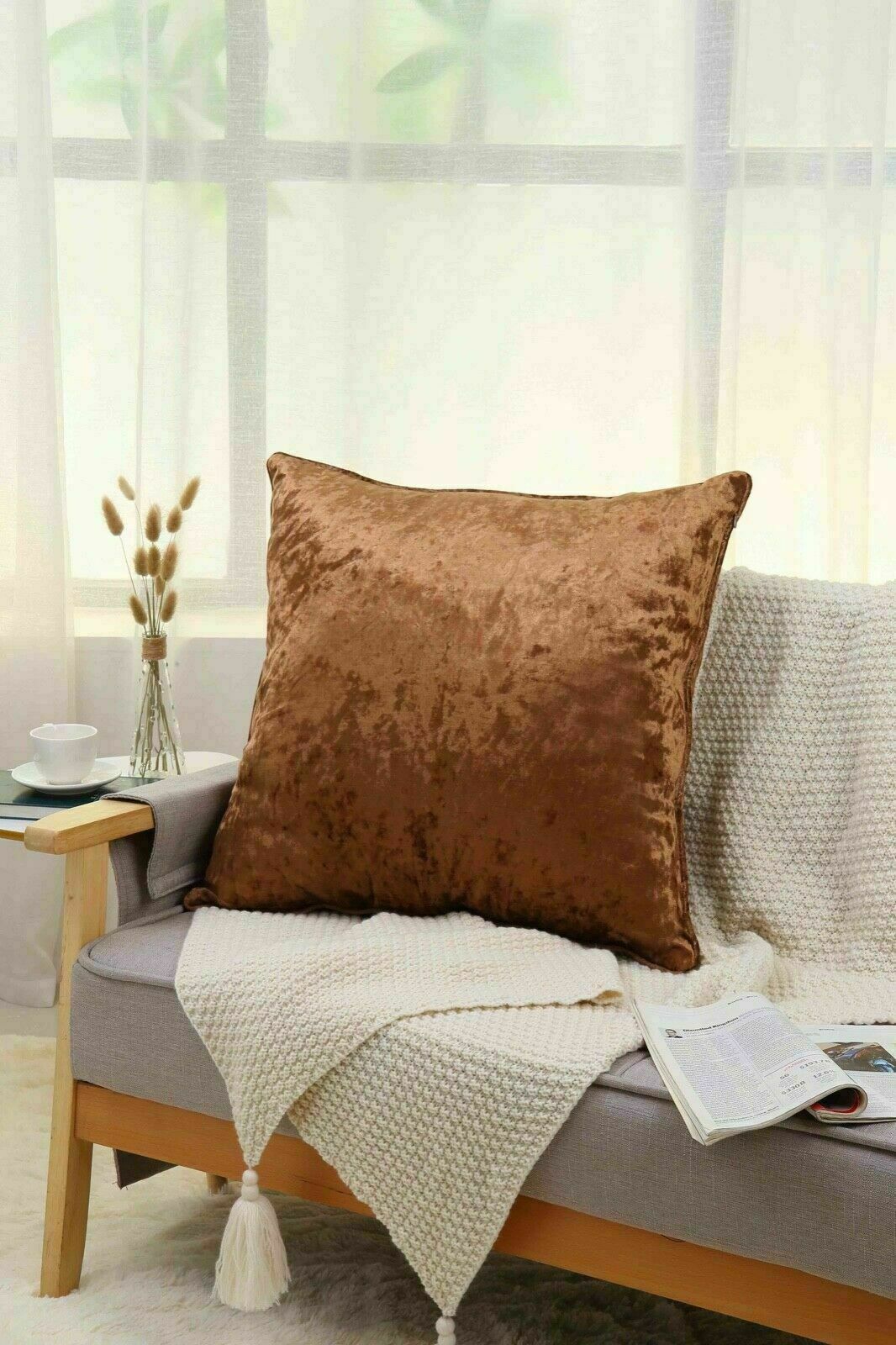 Crushed velvet clearance pillows