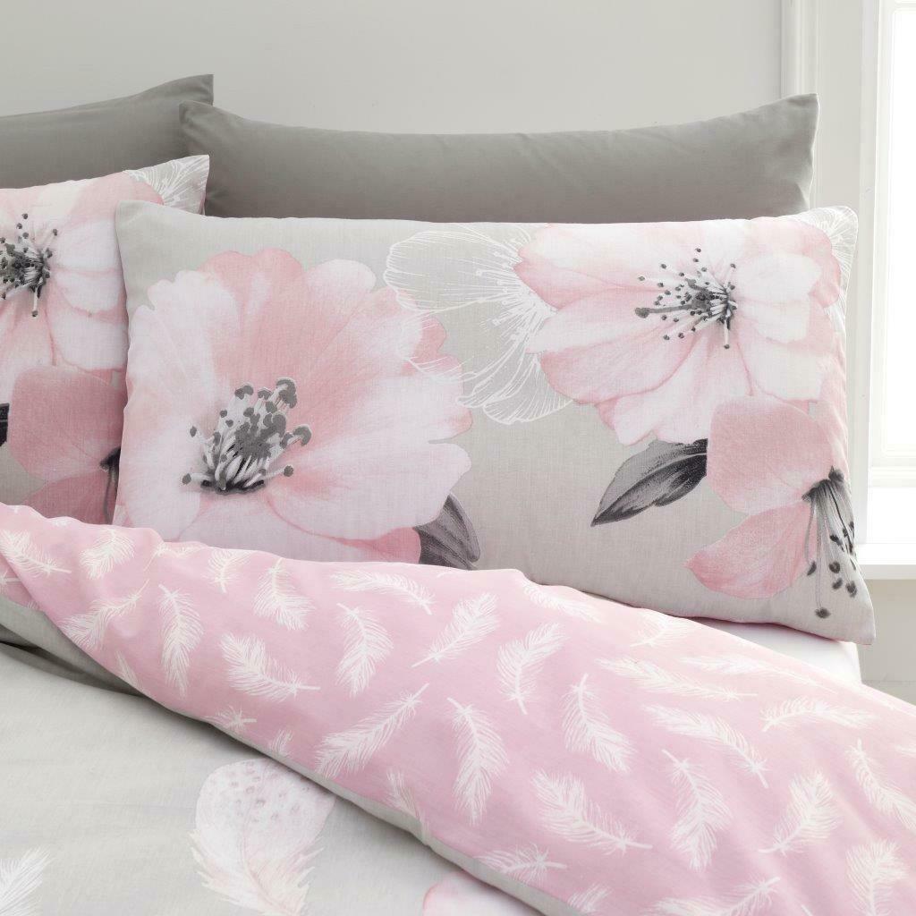 Ava Floral Pink Design Reversible Duvet Set GC