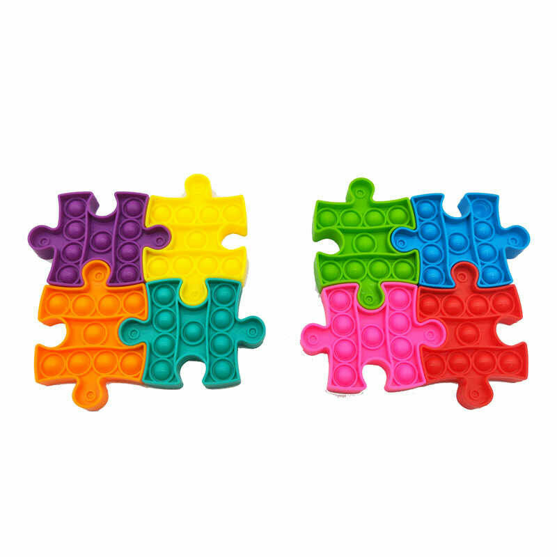 Puzzle 4pcs Fidget Push Popper Jigsaw Assorted