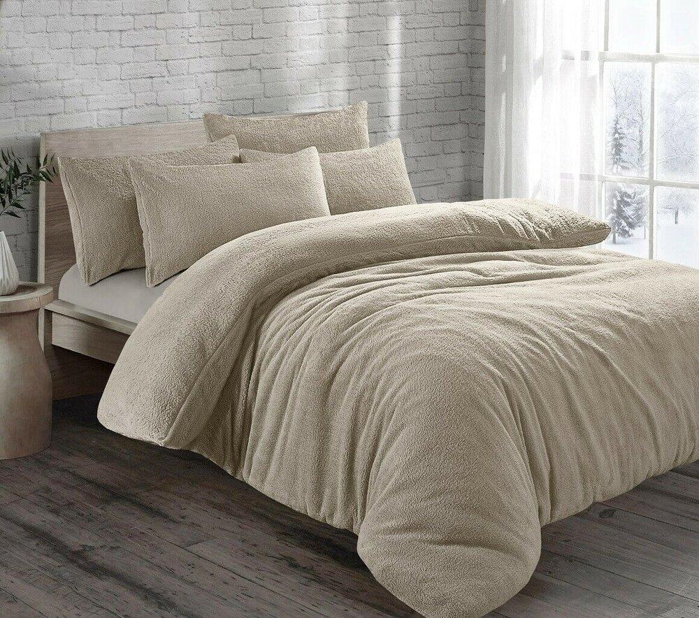 Luxury Teddy Fleece Original Duvet Set Natural