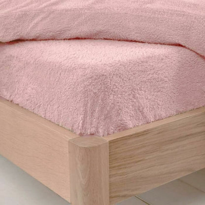 Teddy Fleece Thermal Fitted Sheet Blush Pink