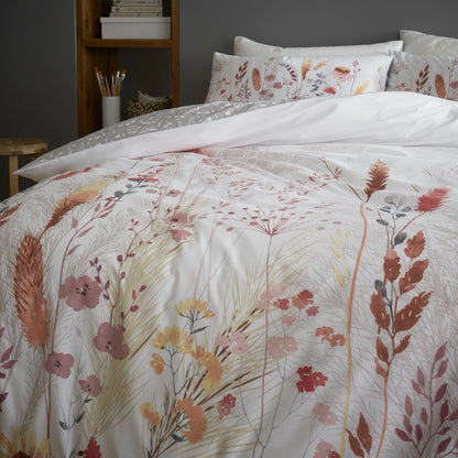 Pampas Meadow Burnt Orange Reversible Duvet Set GC