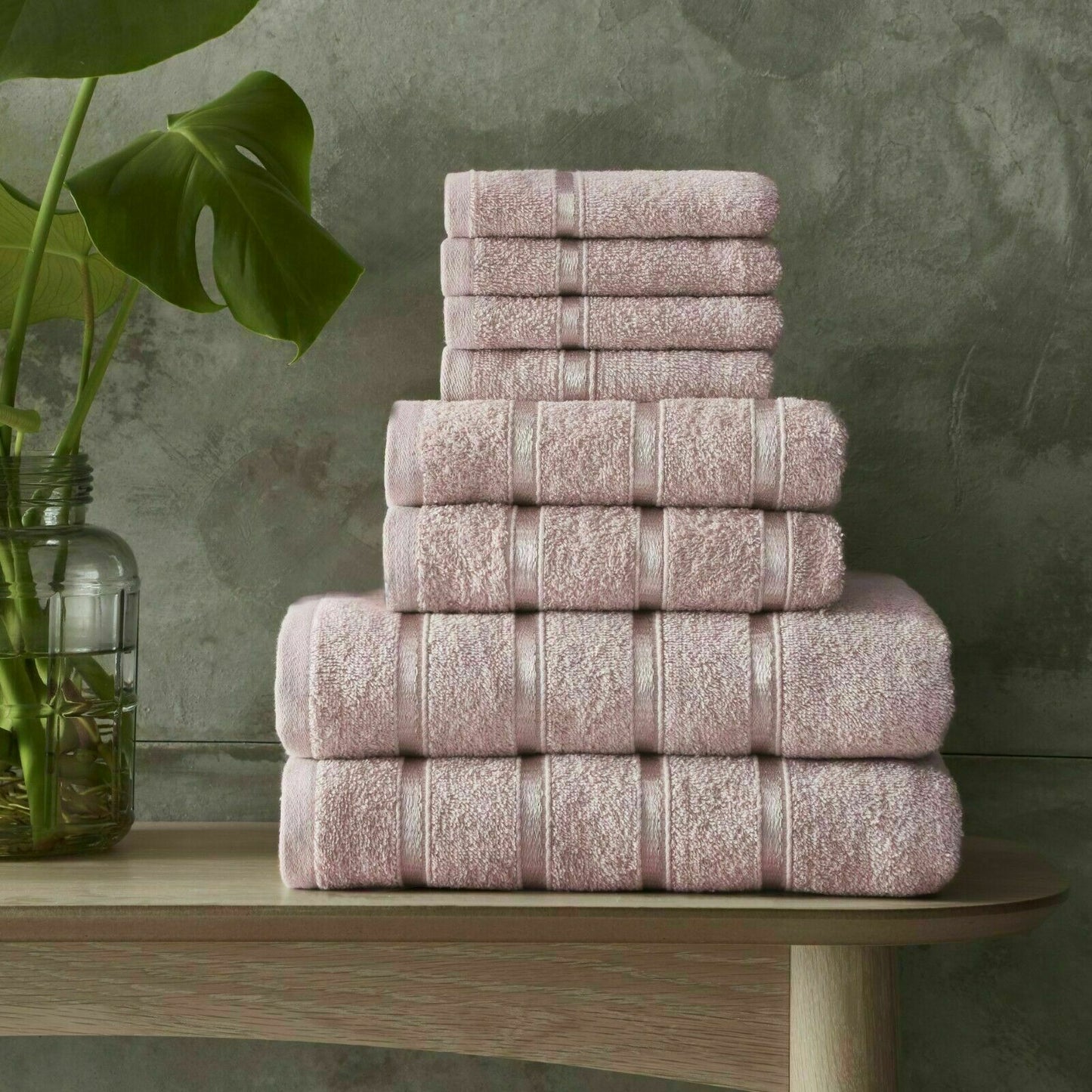 100% Egyptian Cotton Towel Bale Set 8pcs Blush Pink