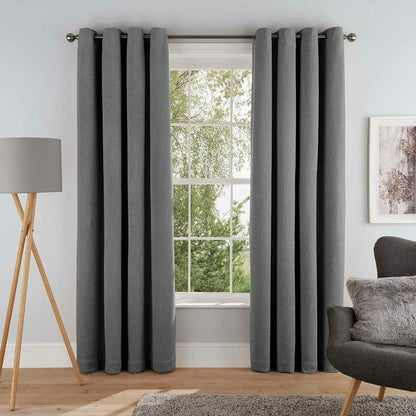 Thermal Teddy Fleece Ring Top Curtain Pair