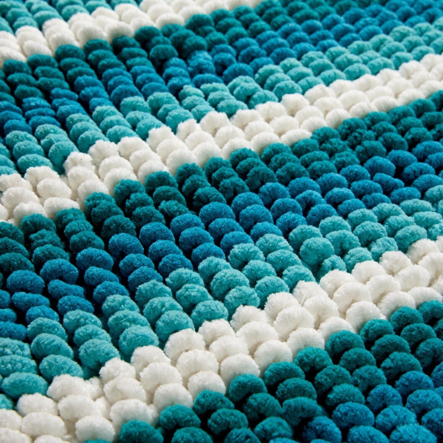 Chenille Striped Cotton Loop Bath Mat