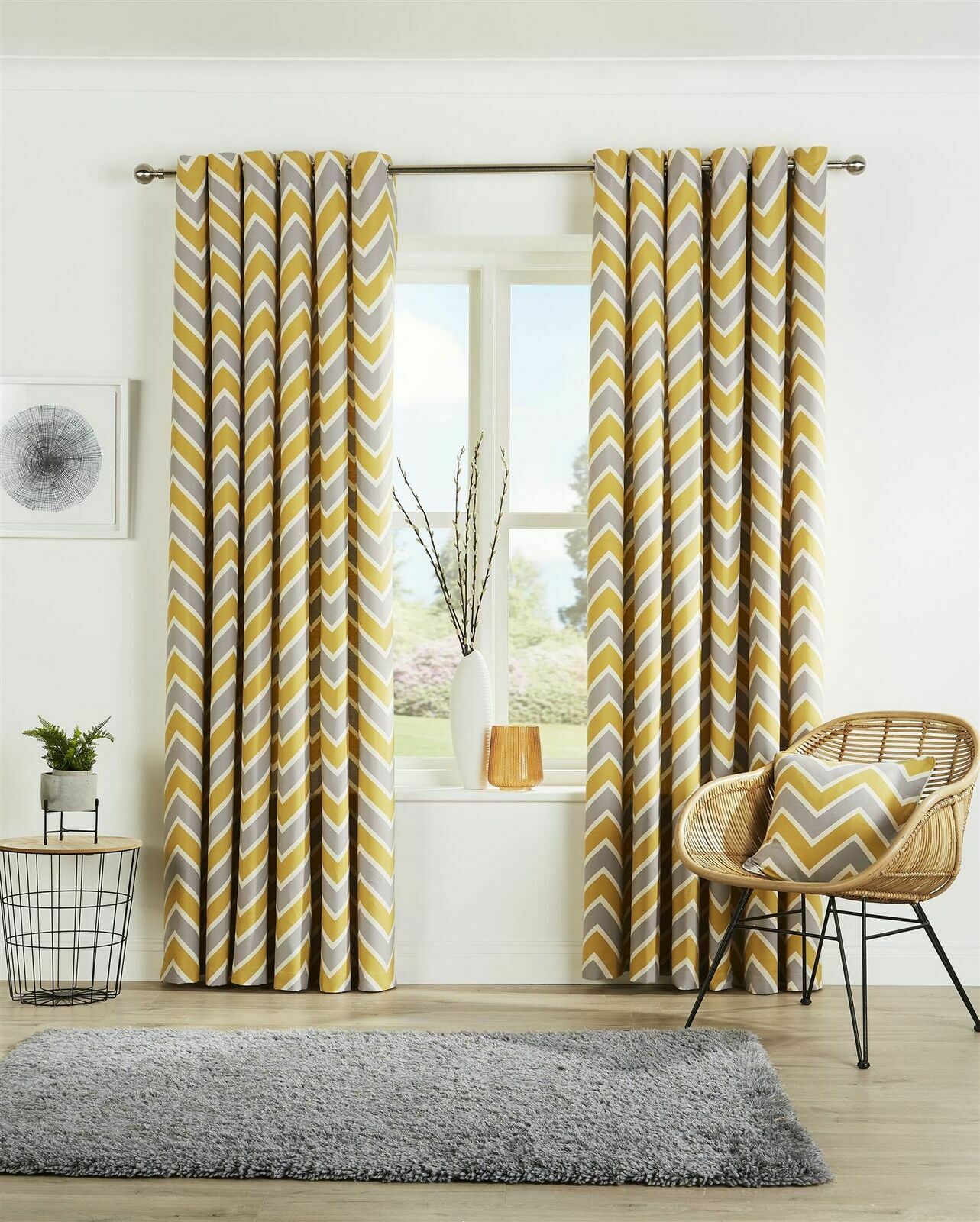 Ochre and deals grey curtains